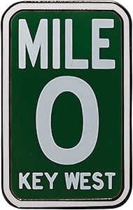 Mile 0 Enamel Pin - Key West, FL Travel Souvenir - Mile Zero Florida Memento - Highway 1, Nickel, no