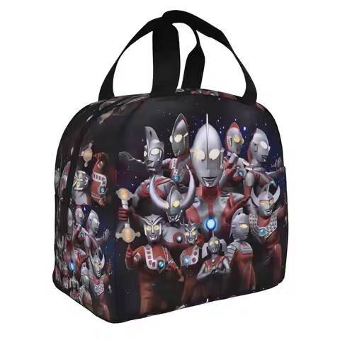 Ultraman Jack Ace Taro Zoffy Ultraseven Lunch Bag Women Ultraman Leo Warm Cooler Insulated Lunch Box