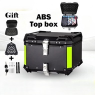 Motorcycle Large Capacity Waterproof Alloy Top Box 45L Carbon COVER Tepi FOC BESI BASE PLATE + INNER