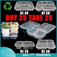50Pcs Disposable Bento Box With Lid,Microwavable Food Box,Plastic Bento Box.