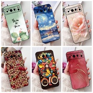 Soft Casing For Google Pixel 8 GKWS6 G9BQD / Pixel 8 Pro GC3VE G1MNW Case Popular Flower Marble Blac