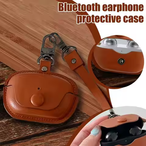 For Technics EAH-AZ100 Black Bean Bluetooth Earphone Protective Cover Earphone PU Cover