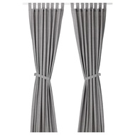 IKEA LENDA CURTAINS WITH TIE-BACKS, 1 PAIR, GREY 140X250 CM