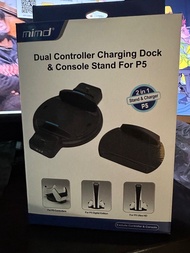 PS5 主機底座手摯充電器二合一 Dual Controller Charging Dock &amp; Console Stand For P5 手柄充電器
