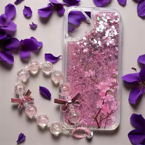 Cherry Blossoms For Honor 30 Pro 20i 30S 20 Lite 20S 20i 10i 9X Premium 8X Max Case Glitter Liquid Q
