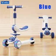 3 Wheels Kid's Musical Light Scooter for Boys Girls 2-8 Years Drive Ride On Toys Car