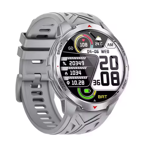 Men Outdoor Smart Watch 1.7inch Large Screen KT88 LED Flashlight Compass BT Calling Multi-Sports Fit