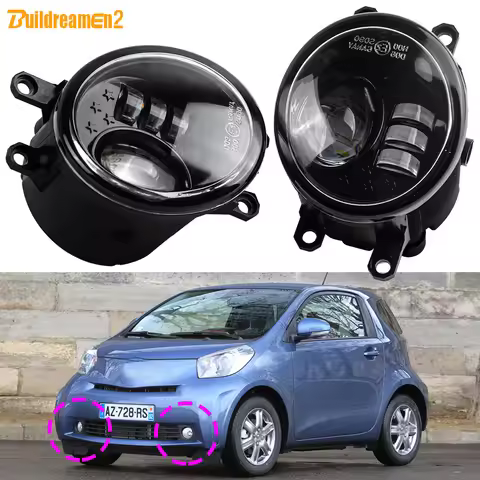 2 X 30W Car Front Bumper Glass Lens LED Fog Light DRL Assembly H11 12V For Toyota IQ (_J1_) 2009 201