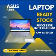 Laptop Asus Vivobook A416J Core I3 Generasi 10 Ram 8 Gb Slim Small Frame Pakai Ssd - Laptop Bekas Ma