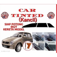 (Kancil) Tinted Car Window Film_Siap Potong 4Pintu Cermin&Segi Tiga Warna Hitam 2 | PLY IRR UV Up To