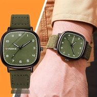 Vintage Army Green Mens Quartz Watch Simple Sports Wristwatch