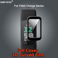 Compatible For Fitbit Charge 6 5 4 3 Smart Watch Clear Full Cover 3D Curved Plating Soft PMMA PET Fi