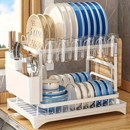 TEMU Adjustable 2-tier Dish Drying Rack With - Space-saving Design With Rotating Drainage System, Ho
