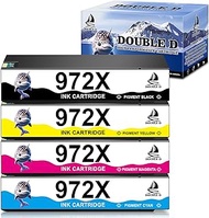 DOUBLE D Compatible 972 972X Ink Cartridges with Chip Upgrade Device Replacement for 972X 972A use w