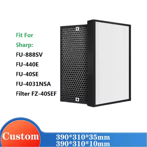 Custom Made For Sharp FZ-60SEF FZ-40SEF Replacement Air Purifier HEPA Carbon Filter for FU-888SV FU-