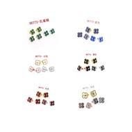 New Four-leaf Clover Single Flower Diamond Earrings Fashion 925 Silver Needle Classy Girl Earrings