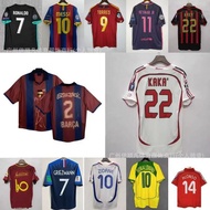 Retro Spain AC Kaka 1213 Santos Royal Malaysia 06 French Bazaar 04 Brazil Football Jersey Classic Je