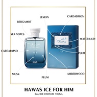 Hawas Parfum Hawas Ice for Him Eau de Parfum 100ml dengan Aroma Bergamot Lemon Cardamom & Musk