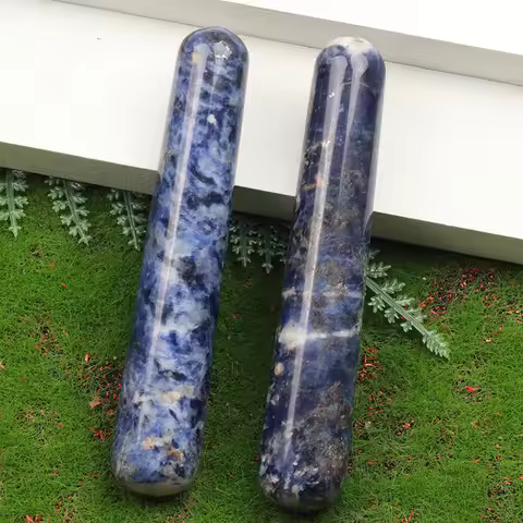 Sodalite Massage Stick Eye Face Body Crystal Mineral Stone Massager Health Skin Care Gua Sha Lifting