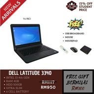 100% Original Laptop Dell Latitude 3340 i3 3rd Gen/4GB/500GB