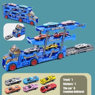 Boys 2 to 10 Years Old Car Toys Truck Mcqueen Hotwheels Police Car Diecast Model Transport Three-lay