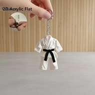 coagulatelove Taekwondo Acrylic Ornament Keychain 2D Flat Sports Themed Pendant Charm for Martial Ar