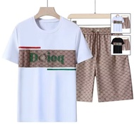 HillsayN Breathable Summer Two-Piece: Trendy T-Shirt and Five-Point Shorts for Young Guys