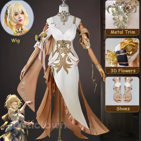 Aglaea Cosplay Costume Game Honkai Star Rail HSR Women Golden Gorgeous Dress Aglaea Wig Shoes Access