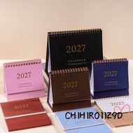 CHIHIRO11Z9D Table Calendar, Portable Foldable 2027 Desktop Desk Calendar, Writeable Memo Standing F