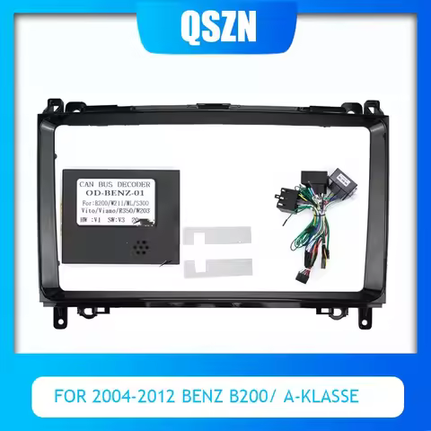 2 Din 9 inch Car Radio Frame Fascia Panel Dash Mounting Frame For Mercedes Benz B200 B Class W169 Vi