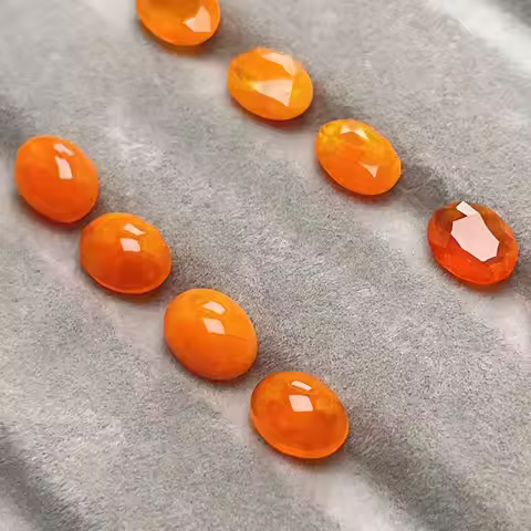 Genuine Natural Fire Opal Loose Gemstones 7mm*9mm Oval Shape Real opal round 7mm orange opal