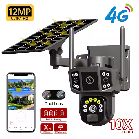 V380 Pro 10X 4K dual lens outdoor security network camera wireless WIFI solar closed-circuit televis