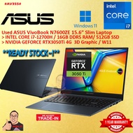 #AV355 Used ASUS VIVOBOOK N7600ZE Intel Core i7-12700H 16GBD5 512GB RTX3050Ti RTX 3050 Ti 4G 14" OLE