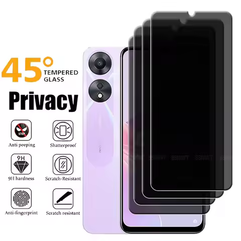 4/3/2/1Pcs For OPPO A58 Glass OPPO A58 Tempered Glass Protective 9H HD Privacy Anti-Spy Glue Screen