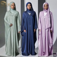 【YM】Ramadan Baju Raya 2025 Viral Flare Sleeve Maxi Dress for Muslim Women - Abu Dhabi Kaftan