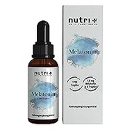 Melatonin Drops High Dose MHD 7/24-1 mg without Alcohol Additives + Sugar - Nutri + Sleep Drops Vegan - 50 ml Sleep Drops Made in Germany - Glass Bottle + Pipette