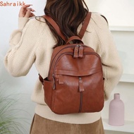 AXIOM Soft PU Backpack, Solid Color Multi Pocket Large Capacity School Bag, Anti-lost Elegant Korean
