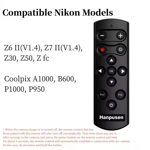 Hanpusen ML-L7B Wireless Remote Control Shutter Release for Nikon Z5 Z30 Z6II Z7II Zfc Z50 P950 A100