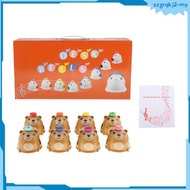 [SzgrqkjefMY] Desk Bells Set 8 Notes Diatonic Steel Hand Bell Colorful for Kids bear
