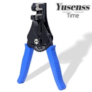 YUSENSS Crimping Tool, Blue High Carbon Steel Wire Stripper, Easy to Use Automatic Wiring Tools Cable