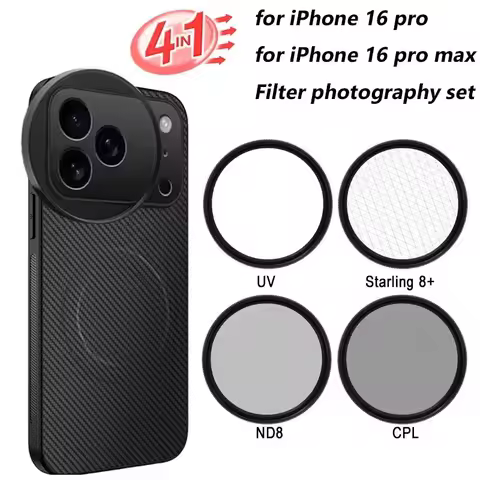 4 in 1 Lens 58mm Filter Kit CPL ND UV Star with Magnetic Wireless Charging Phone Case for iPhone 16/