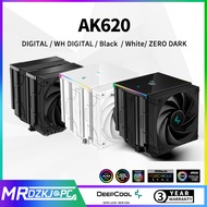 Deepcool AK620 พัดลมระบายความร้อน CPU ดิจิทัล AK620 ZERO DARK ท่อความร้อน 6 ท่อ 120 มม. FDB ประสิทธิภาพสูง สําหรับ Intel LGA1155 LGA1200 LGA1700 AMD AM4 AM5