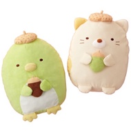 San-x Sumikko Gurashi Acorn Series Green Penguin &amp; Neko Cat XL Plush Gift Toy