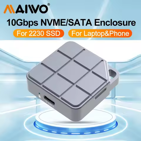 MAIWO M.2 2230 NVMe SATA SSD Enclosure External SSD Case Tool-Free Type-C 3.2 Gen2 To NVMe PCI-E Cas