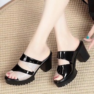 [FreeShip Max] Dép cao gót quai da phối kim tuyến 7p cao cấp K6 -  Shop Si Giay Dep