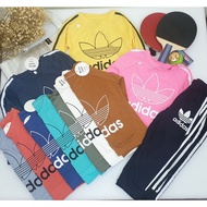 Minky mom baby Adidas long sleeves and long pants cotton soft baju budak umur 1-6