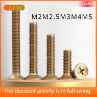 ((JLME) Brass Small Screw Phillips Countersunk Head Screw M2M2.5 M3M4M5 Flat Head Copper Screw Acces