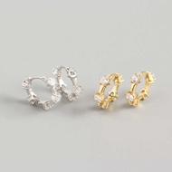 Y H E 0 2 1 4 S Sterling Silver I N Style Geometric Shape Zircon Ear Buckle Design Feel Nail Female