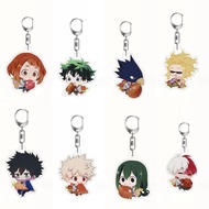 Anime Keychain My Hero Academia Cartoon Q Version Double-Sided Transparent Acrylic Pendant