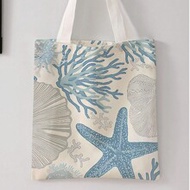 กระเป๋าโท้ทสะพายไหล่สองด้านลาย Ocean Element, กระเป๋าชายหาดสำหรับเดินทางลำลอง, กระเป๋าสะพายไหล่ช้อปป